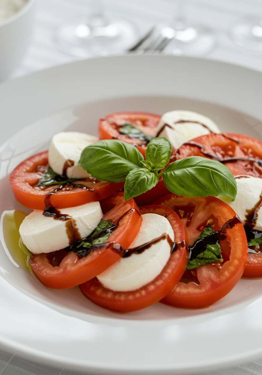 Fertiger italienischer Tomate Mozzarella Salat, ideal als frischer Appetizer.
