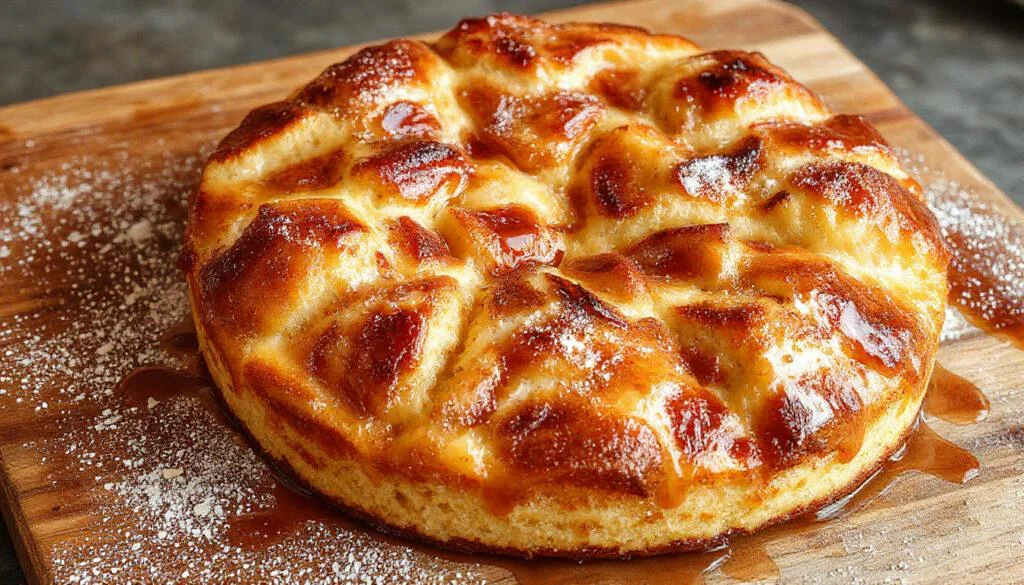 Ein Stück himmlischer Zimt-Käsekuchen auf einem weißen Porzellanservice, mit goldbraunem Zimtstreusel und einer cremigen, hellgelben Käsekuchenschicht, dekoriert mit einer Zimtstange und fein gestäubtem Zimt, auf einem hellen Holztablett präsentiert.