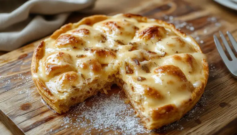 Eine frisch gebackene Beerentarte auf einem weißen Teller, bedeckt mit bunten Beeren wie Himbeeren, Blaubeeren, und Erdbeeren, garniert mit Minzblättern. Der knusprige, goldene Tortenboden ist sichtbar, und die Tarte ist mit einer leichten, glänzenden Glasur überzogen. Im Hintergrund ein helles, sommerliches Ambiente mit natürlichem Licht.