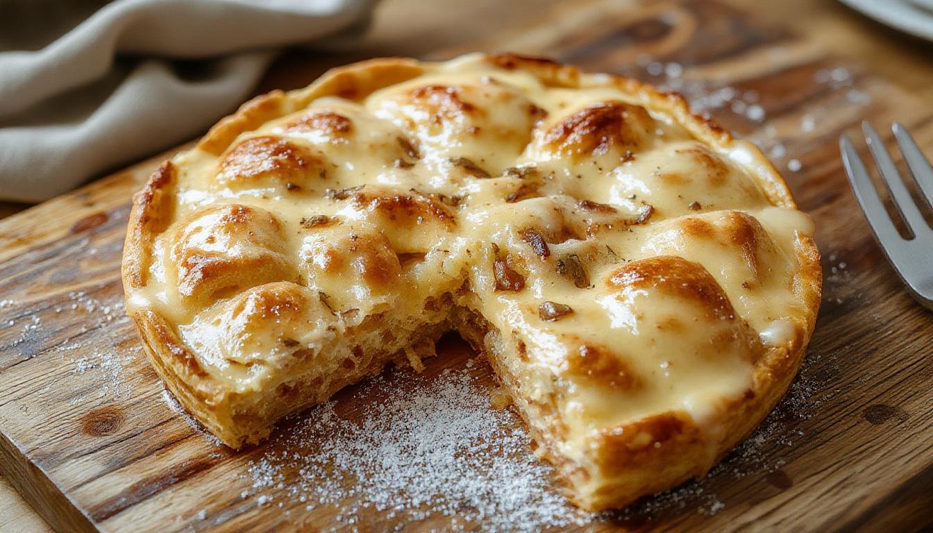Eine frisch gebackene Beerentarte auf einem weißen Teller, bedeckt mit bunten Beeren wie Himbeeren, Blaubeeren, und Erdbeeren, garniert mit Minzblättern. Der knusprige, goldene Tortenboden ist sichtbar, und die Tarte ist mit einer leichten, glänzenden Glasur überzogen. Im Hintergrund ein helles, sommerliches Ambiente mit natürlichem Licht.
