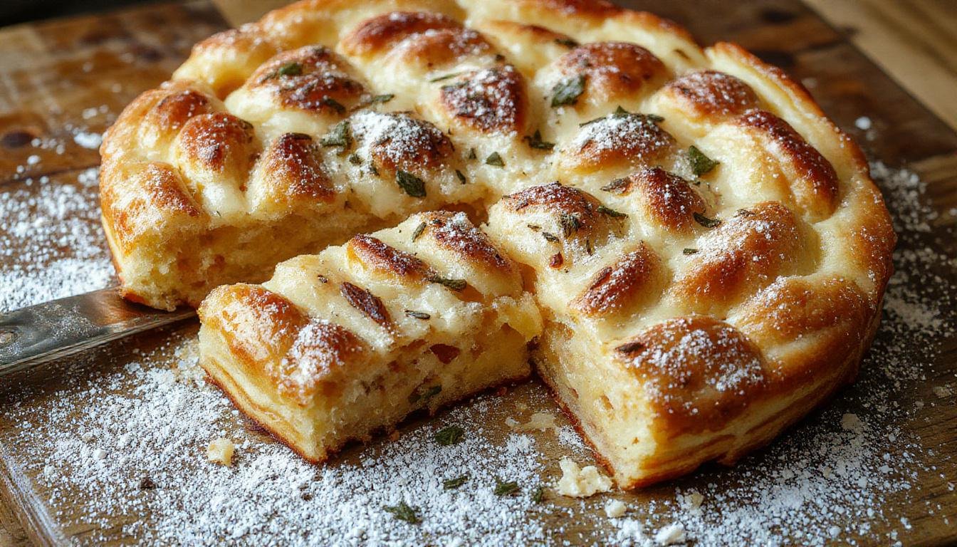 Ein saftiger Zwetschgenkuchen mit goldbraunem Streuselbelag, der auf einem weißen Teller liegt. Die Zwetschgen sind frisch und saftig, teilweise sichtbar im Kuchen, der an den Rändern leicht knusprig ist.