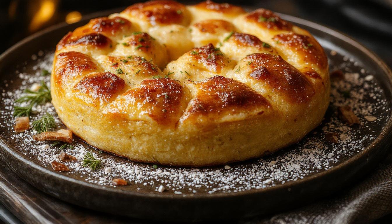 Gedünstete Hähnchenbrust in einer ofenroten Pfanne, umgeben von frischen Tomaten, Paprika und Kräutern, mit goldbrauner Kruste und dampfendem Aalstrich