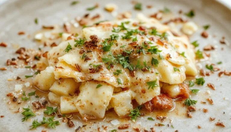 Bunte Hähnchenspieße auf einem Grillrost, mit goldbraunem, knusprigem Parmesan-Kruste und knackigem Knoblauch, ansprechend angerichtet auf einem weißen Teller, umgeben von frischen Kräutern.