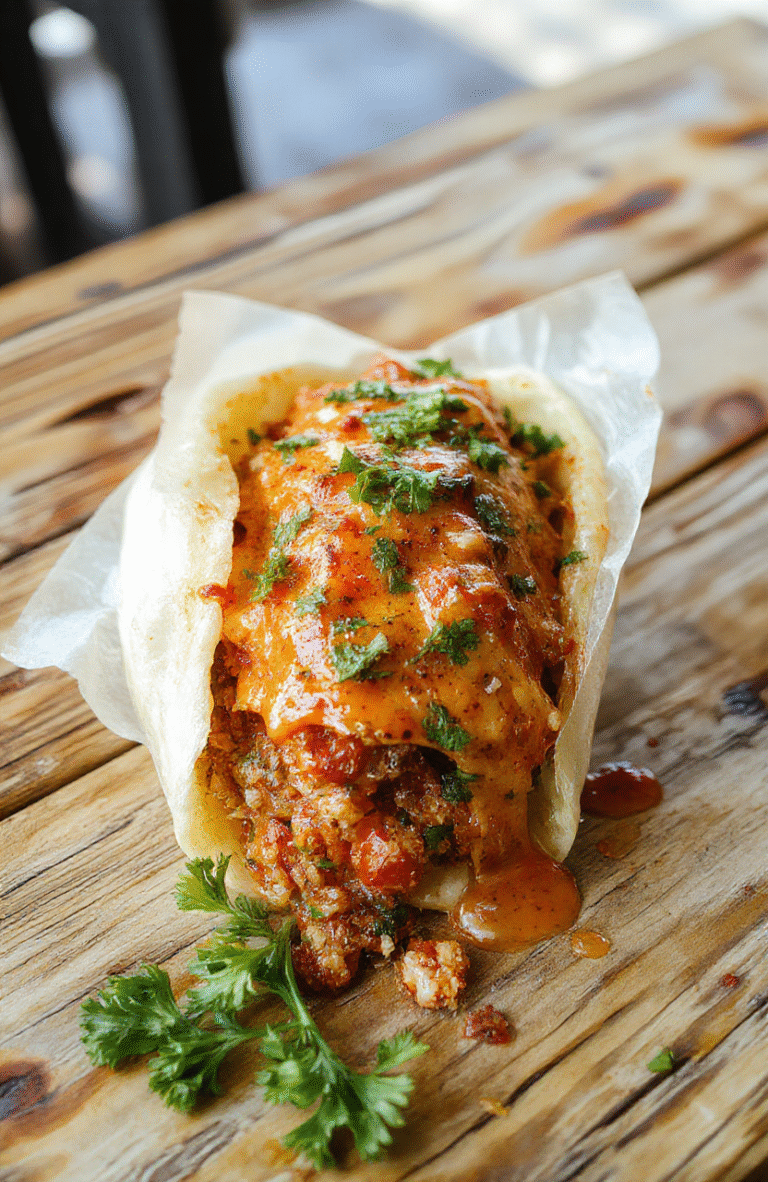 Bunte cremige Nudelpfanne auf einem weißen Teller, mit goldbraunen Nudeln, frischer Petersilie, geschmolzener Crème fraîche, und aromatischen Gewürzen, alles schön angerichtet mit einer samtigen Textur und einem einladenden Erscheinungsbild