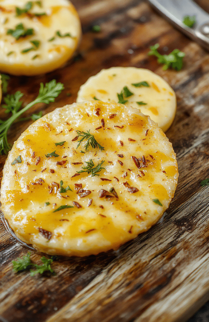 Ein dampfendes Teller mit cremigem indischen Butterhähnchen, goldgelb und sämig, garniert mit frischem Koriander, auf einer rustikalen Holztischplatte, farbenfrohe Gewürze im Hintergrund, verlockende Textur