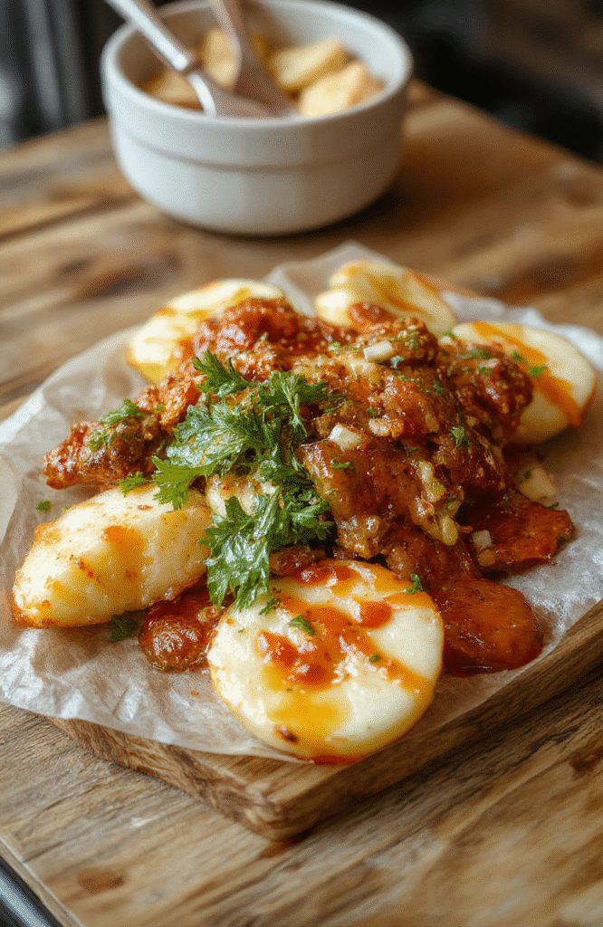Bunte Hähnchen-Brokkoli-Pasta auf einem weißen Teller mit frischem Brokkoli, knusprigem Hähnchen und einer cremigen Sauce, elegant angerichtet, im Hintergrund unscharfe Küchenutensilien, helles Licht