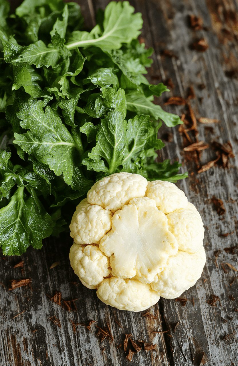 Bunter gebratener Blumenkohl mit goldener Kruste, serviert auf einem weißen Teller. Der Blumenkohl ist mit einer glänzenden Honig-Curry-Sauce beträufelt, umgeben von frischen Kräutern. Das Gericht wirkt knusprig und aromatisch, perfekt angerichtet mit einem rustikalen Hintergrund.