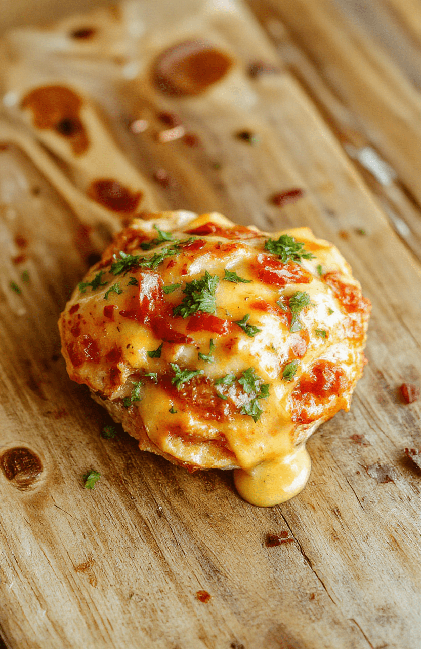 Bunte Frikadellen auf einem weißen Teller, umgeben von samtigem Kartoffelbrei und einer dunklen Soße, alles schön angerichtet, mit frischen Kräutern garniert, appetitlich und einladend