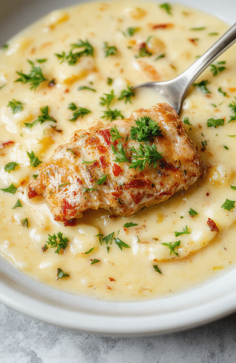 Bunte Hackbällchen in einer cremigen Sauce auf einem weißen Teller, umgeben von samtigem Kartoffelpüree, garnierte mit frischen Kräutern, hübsch angerichtet, appetitlich und einladend.