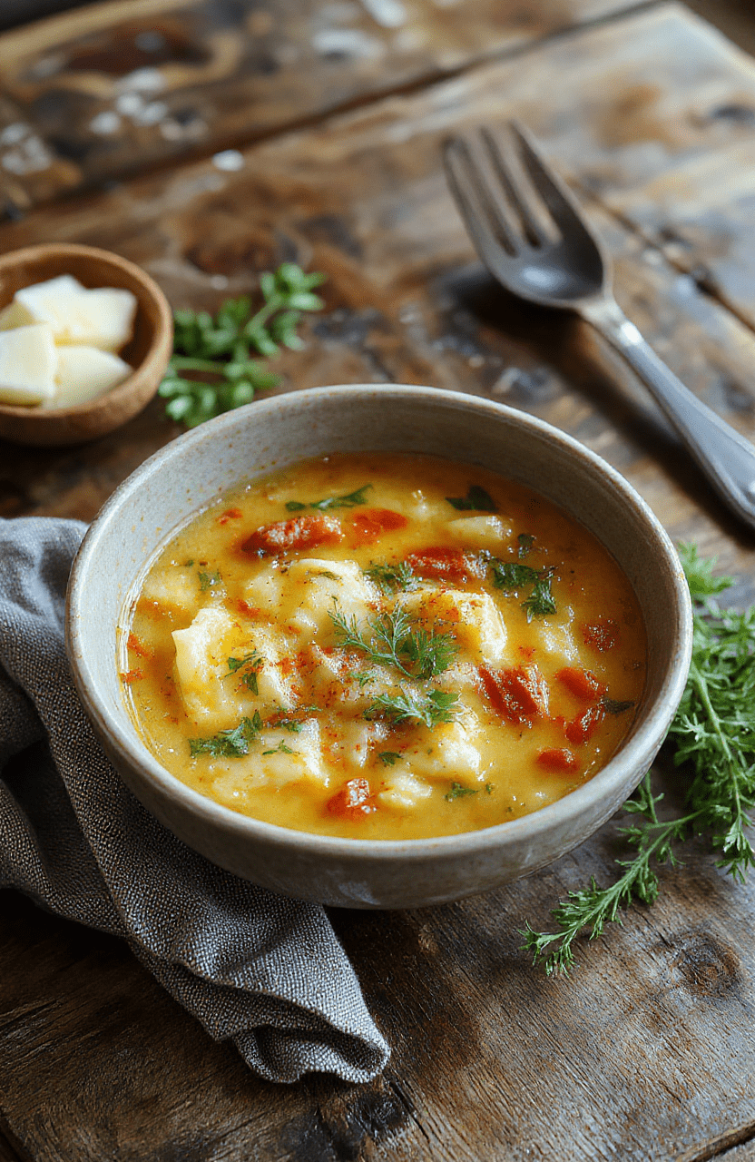 Bunte Schüssel mit cremiger Lasagne-Suppe, reichlich geschichtet mit Käse, Tomaten, Basilikum und Pasta, serviert in einem weißen Teller auf einem Holzbrett, gemütlich und appetitlich