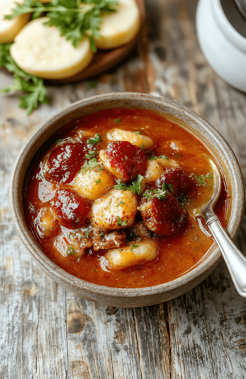 Bunte italienische Fleischbällchen in einer klaren, aromatischen Brühe, garniert mit frischen Kräutern, zerbröseltem Parmesan und knusprigem Brot im Hintergrund, alles auf einem rustikalen Holztisch angerichtet.