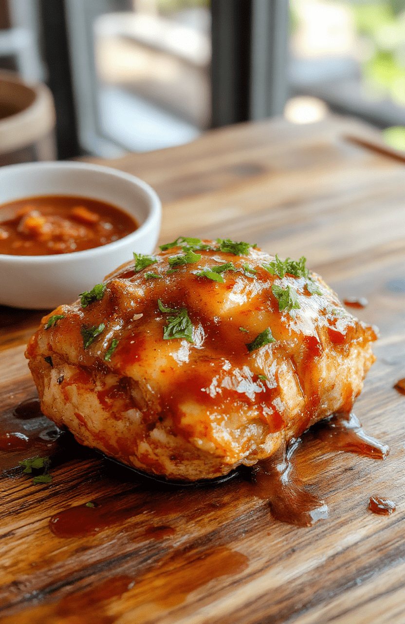 Bunte Hühnchenscheiben mit glänzender Teriyaki-Sauce auf einem weißen Teller, umgeben von frischem Gemüse und Sesamsamen, elegant platziert mit einem hellen Hintergrund, natürliche Beleuchtung, appetitlich und ansprechend