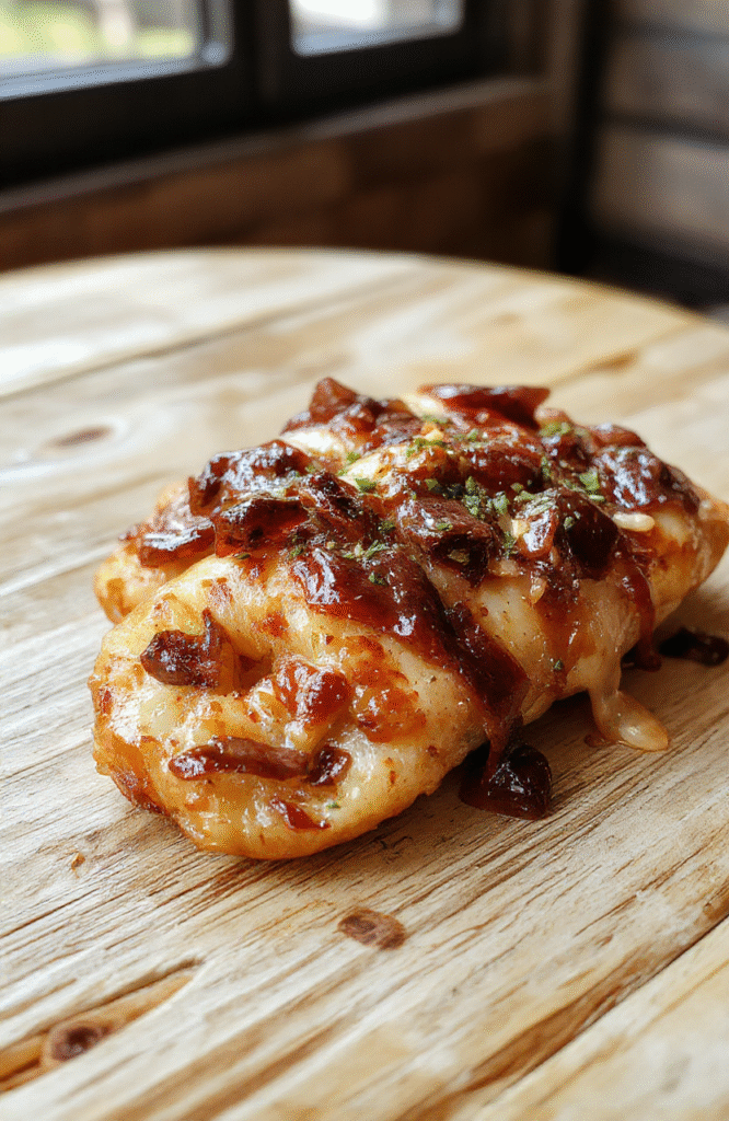 Bunter Hackfleisch-Kartoffel-Auflauf auf einem weißen Teller, mit goldbraunem Käse überzogen, daneben frische Petersilie und knusprige Kartoffelscheiben, alles auf einem Holztisch angerichtet, warmes Licht, appetitlich und einladend
