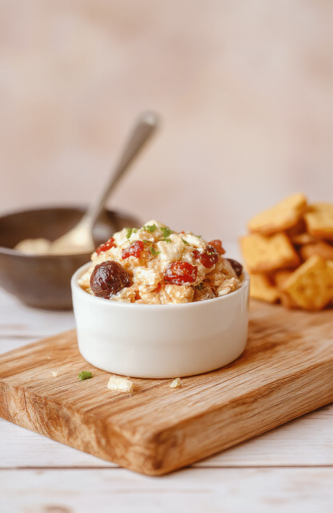 Bunte Garnelen in goldener Butterkruste serviert auf einem weißen Teller, begleitet von fluffigem Reis und frischen Kräutern, mit knackigem Gemüse im Hintergrund, alles auf einem hellen Holztisch angerichtet.