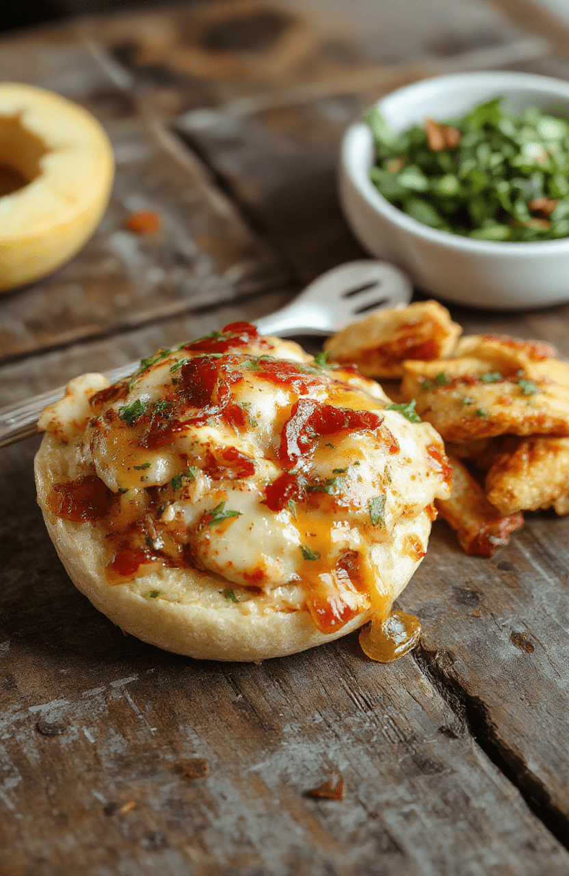 Knusprige Hähnchenstücke auf einer bunten Bowl mit knackigem Salat, cremigem Caesar-Dressing, Parmesan, Croutons und frischen Kräutern, serviert auf einem Holztablett