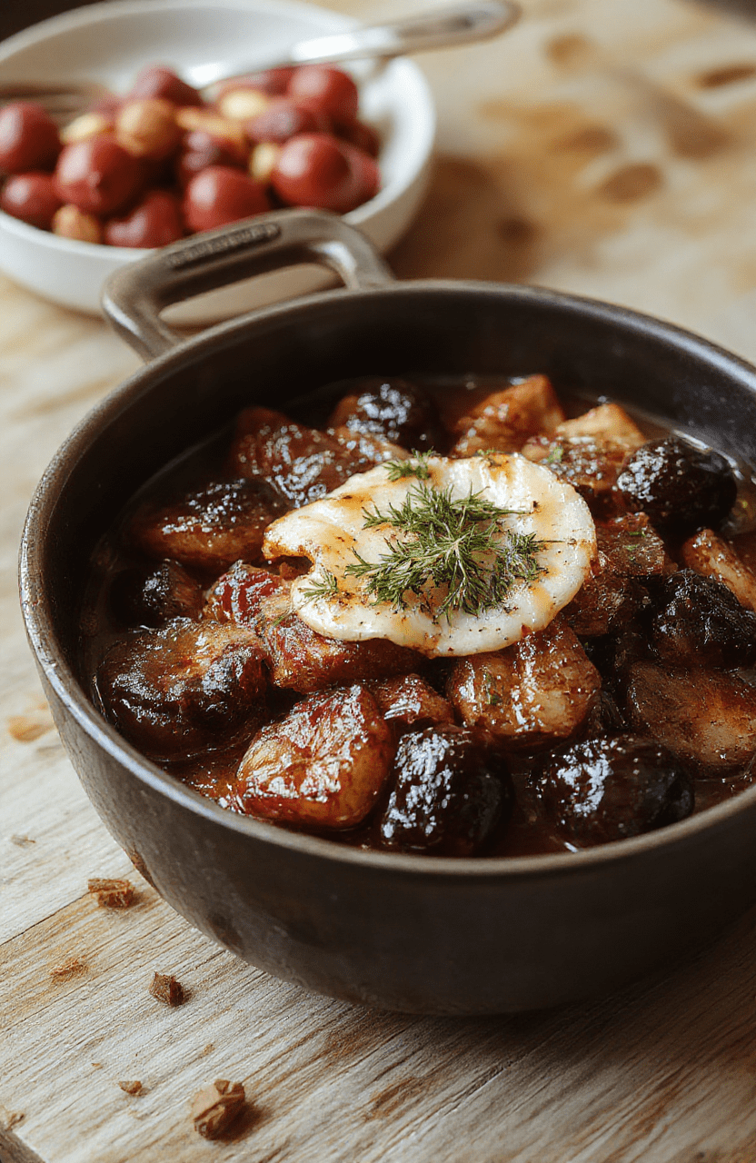 Bunt angerichtete Kürbis Hähnchen Pfanne auf einem weißen Teller, mit goldbraunem Hähnchen, orange Hokkaido Kürbiswürfeln, frischer Petersilie, cremigem Reis, alles ansprechend serviert und ansprechend dekoriert