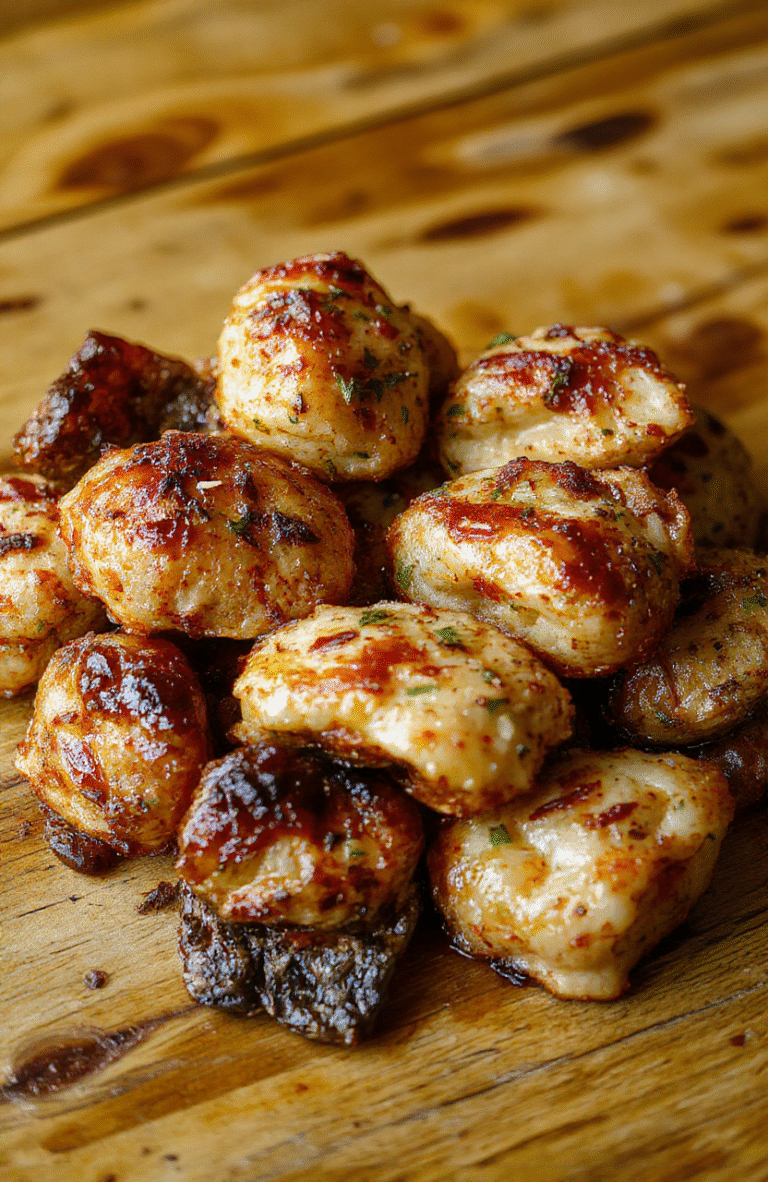 Bunten Pestoschnecken auf einem weißen Teller, mit grüner Basilikopesto gefüllt, leicht knusprig und goldbraun, serviert auf einem Holztisch, frisch und appetitlich aussehend.