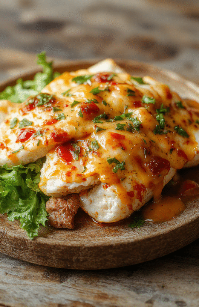 Bunter Teller mit frischen, gesunden Zutaten, geordnet auf einem weißen Teller. Im Mittelpunkt liegt eine gebratene Hähnchenbrust mit buntem Gemüse und Quinoa. Das Gericht ist ansprechend angerichtet, mit appetitlicher Textur und leuchtenden Farben, stilvoll auf einem dunklen Holztablett präsentiert.