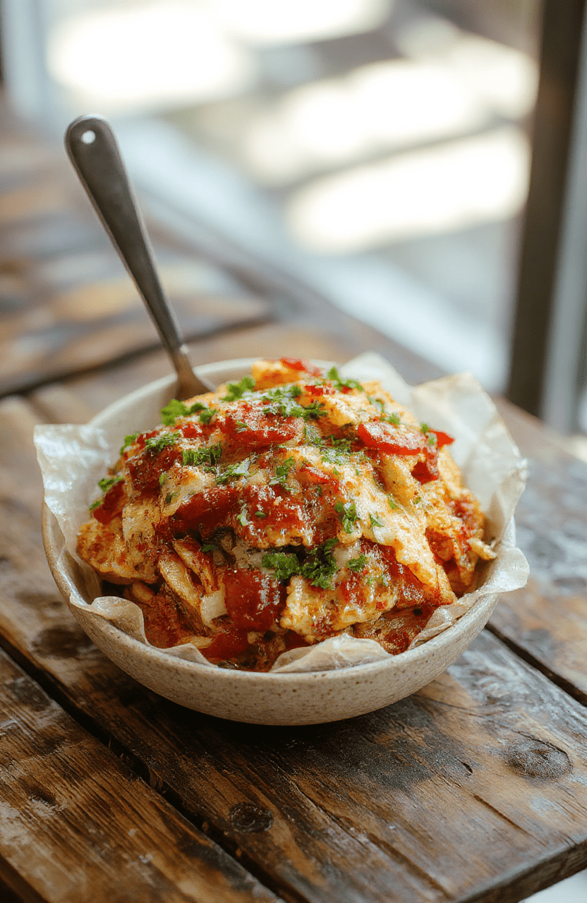 Eine cremige braune Jägersoße mit sichtbaren kleinen Pilzstücken auf einem weißen Teller, umgeben von frischen Champignons und Kräutern, perfekt angerichtet mit einem schönen Löffel, die Textur ist sämig und glänzend, unter warmer Beleuchtung.