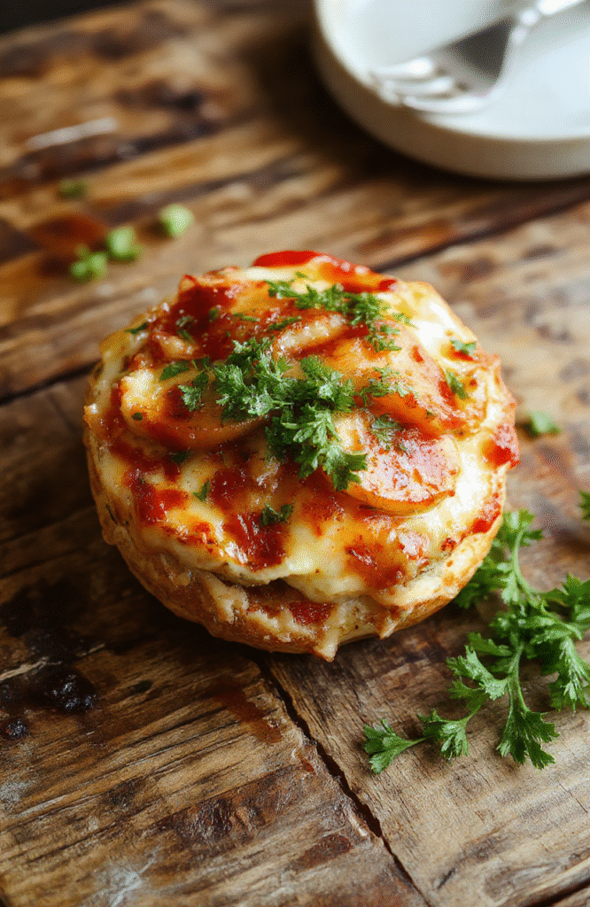 Das serbische Reisfleisch ist schön serviert auf einem Teller, mit goldbraunem Reis, zarten Fleischstücken und frischen Kräutern, alles liebevoll angerichtet auf einem rustikalen Holztisch, betont durch warmes Licht.
