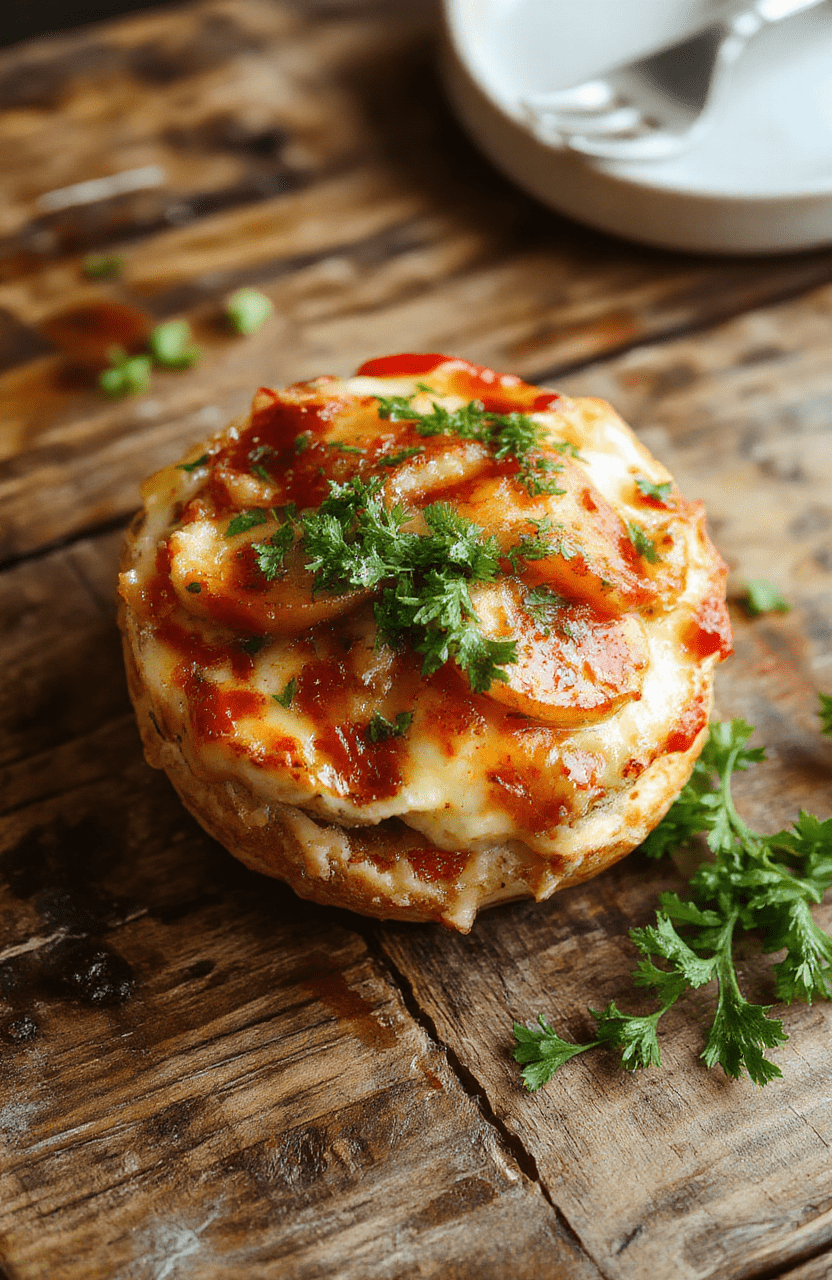 Das serbische Reisfleisch ist schön serviert auf einem Teller, mit goldbraunem Reis, zarten Fleischstücken und frischen Kräutern, alles liebevoll angerichtet auf einem rustikalen Holztisch, betont durch warmes Licht.