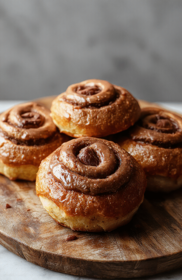 Helle, goldbraune Schokobrötchen auf einem rustikalen Holzteller, mit geschmolzener Schokolade, weiche Kruste, lockeres Inneres, vormals frisch gebacken, köstlich und verlockend präsentiert