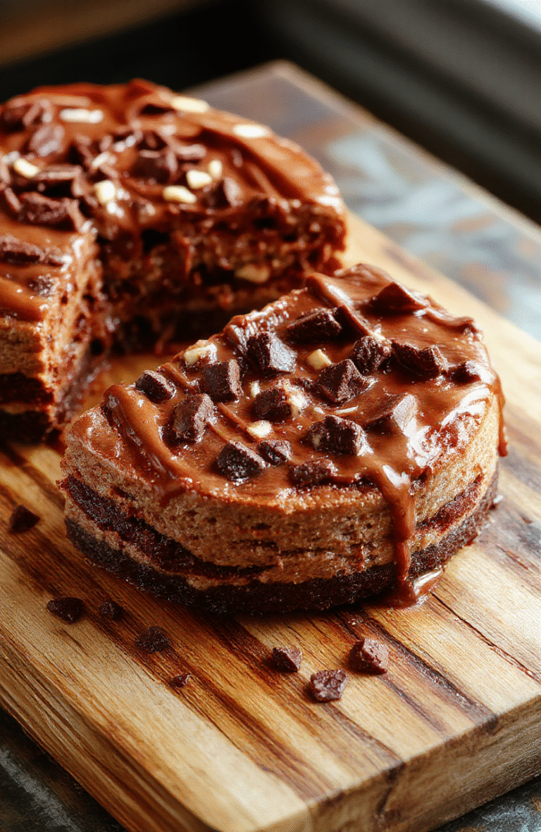 A rich German Chocolate Cheesecake topped with glossy ganache, sprinkled with toasted coconut and pecans, placed on a rustic wooden board with a slice cut revealing creamy layers, vibrant brown chocolate, and shredded coconut textures, styled simply for an inviting presentation