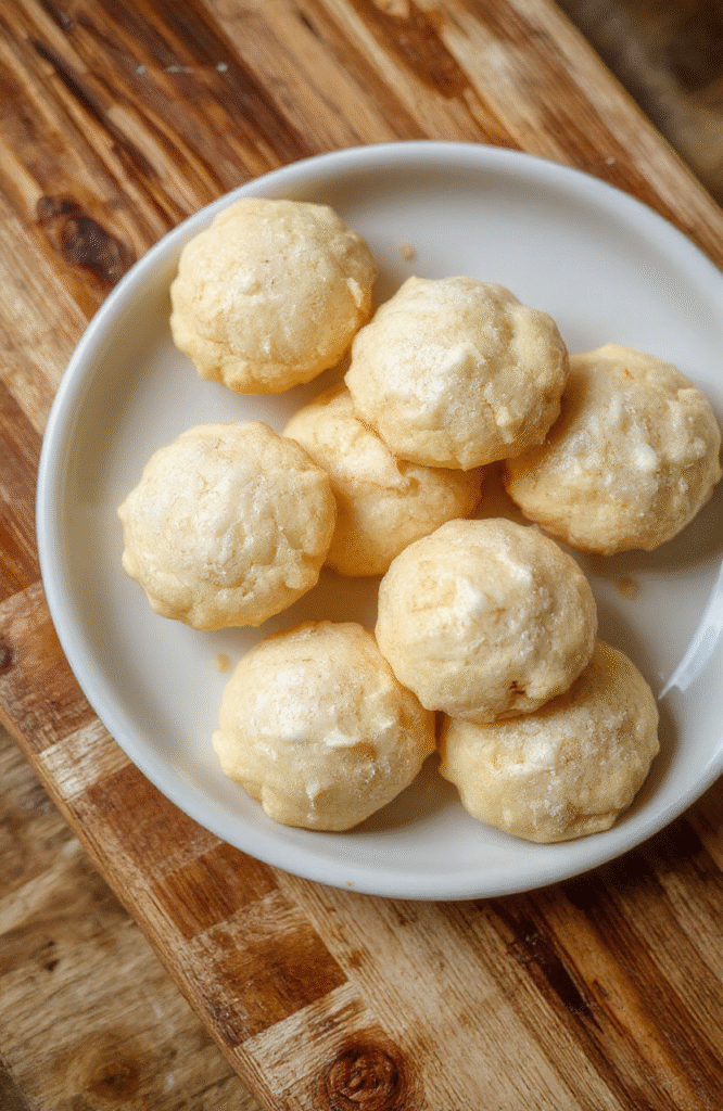 Bunte Butterplätzchen in verschiedenen Formen auf einem Holzbrett, leicht gezuckert, mit bunten Streuseln dekoriert, im Fokus, helles natürliches Licht, freundliche Atmosphäre