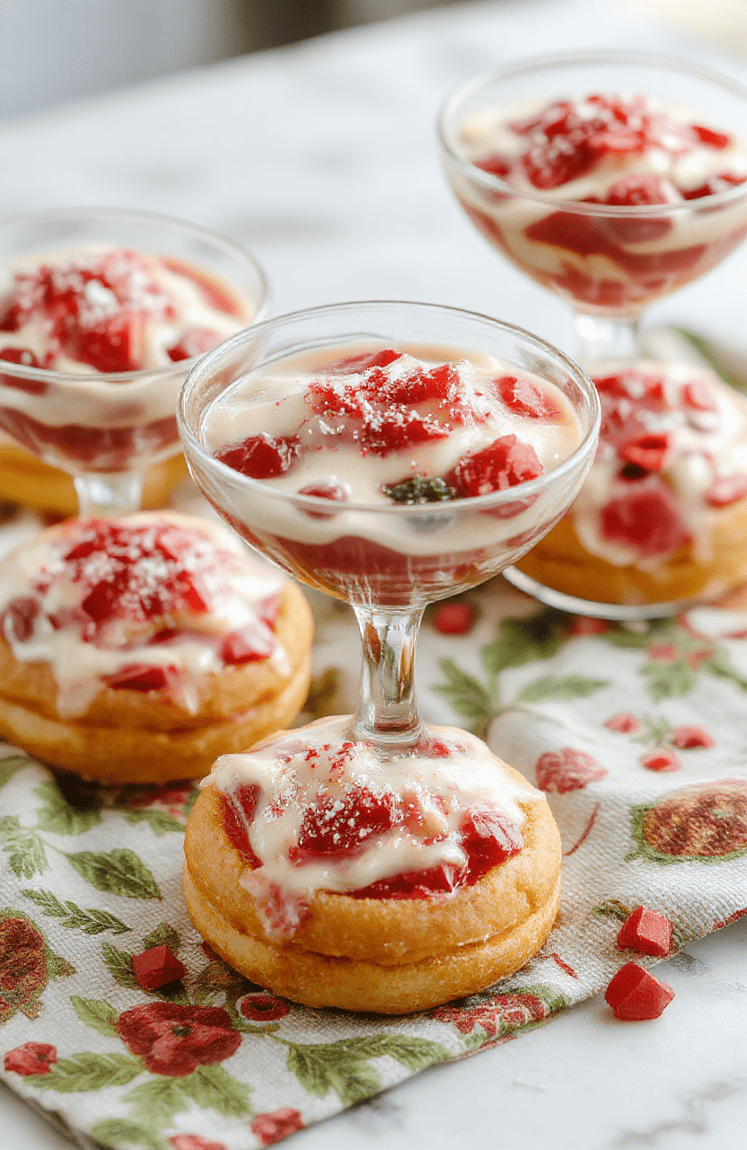 Ein dekoratives Glas mit einem festlichen Rentier-Dessert, geschichtet aus Schokoladencreme, Sahne und kleinen Zimtsternen, verziert mit rentierförmigen Keksen und Zuckersternen, auf einem festlichen Tuch mit warmem, weihnachtlichem Licht