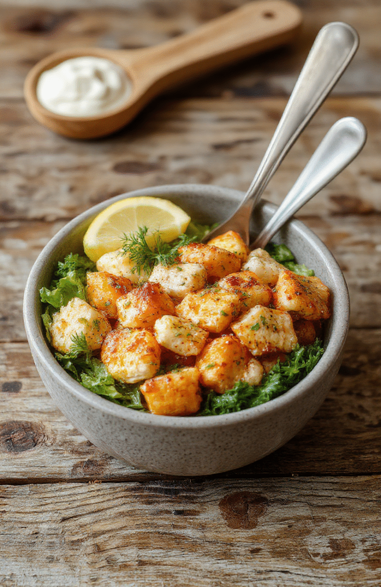 A colorful chicken sweet potato bowl featuring roasted sweet potatoes, tender chicken pieces, fresh greens, and vibrant vegetables, all beautifully arranged on a white plate with a rustic wooden background, highlighting textures and bright colors