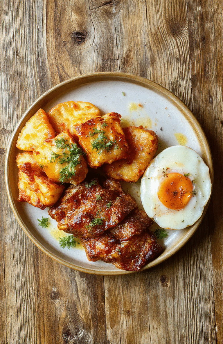 Bunter Schmorkohl mit Hackfleisch auf einem weißen Teller, serviert mit frischen Kräutern, glänzend und saftig, umgeben von rotem Kohl, Kartoffeln und Zwiebeln, stilvoll angerichtet, Augefangendes Gericht mit appetitlicher Textur