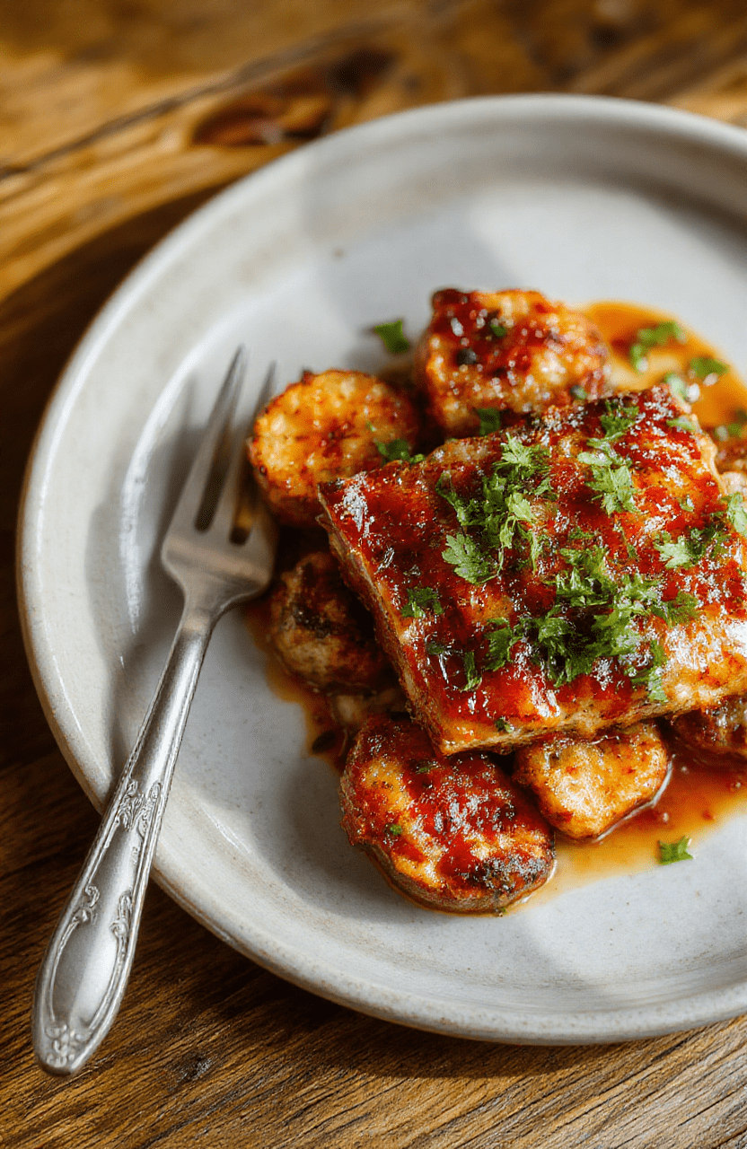 Bunte Waffeln auf einem weißen Teller, goldbraun und knusprig, garniert mit Puderzucker, frischen Beeren und einem Zweig Minze, gut ausgeleuchtet, gemütlich und einladend.