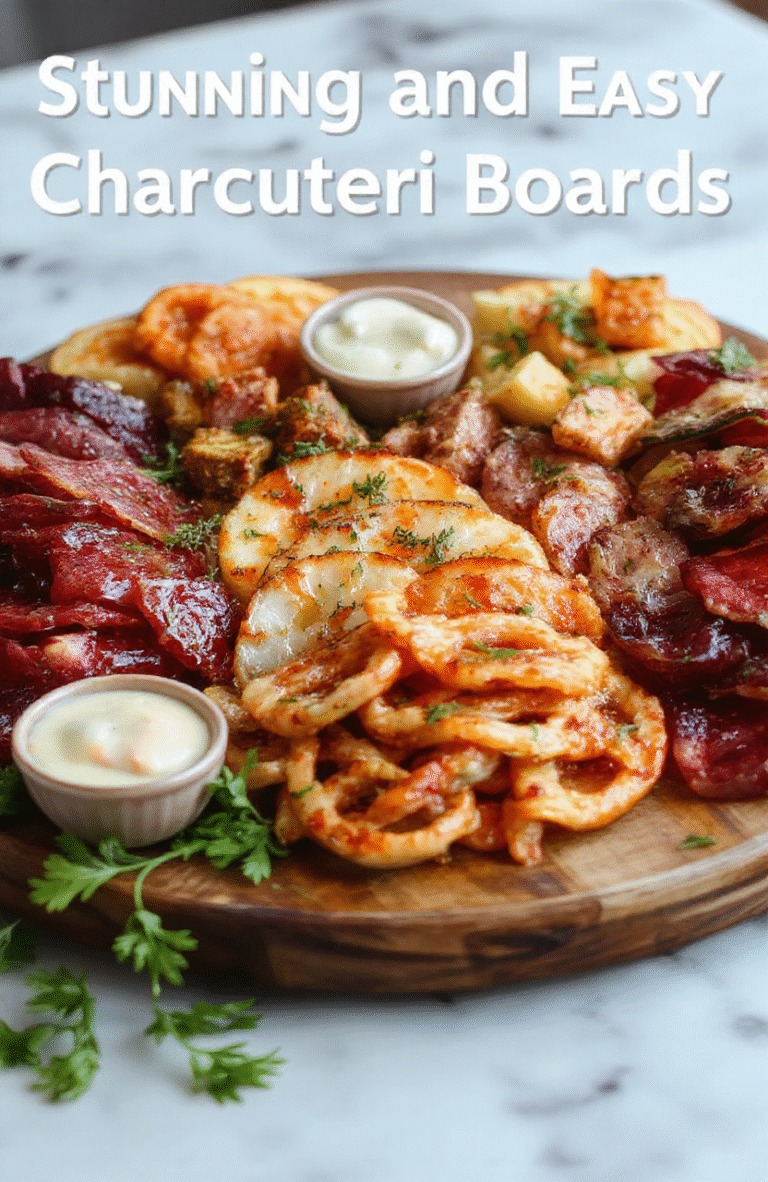 Colorful charcuterie boards featuring a variety of cured meats, cheeses, fresh fruits, nuts, and crackers, artfully arranged on a wooden serving tray. The vibrant colors of the fruits and cheeses contrast beautifully with the rustic texture of the wood, styled with elegant garnishes and small bowls of dips, all presented in a festive and mouthwatering manner.