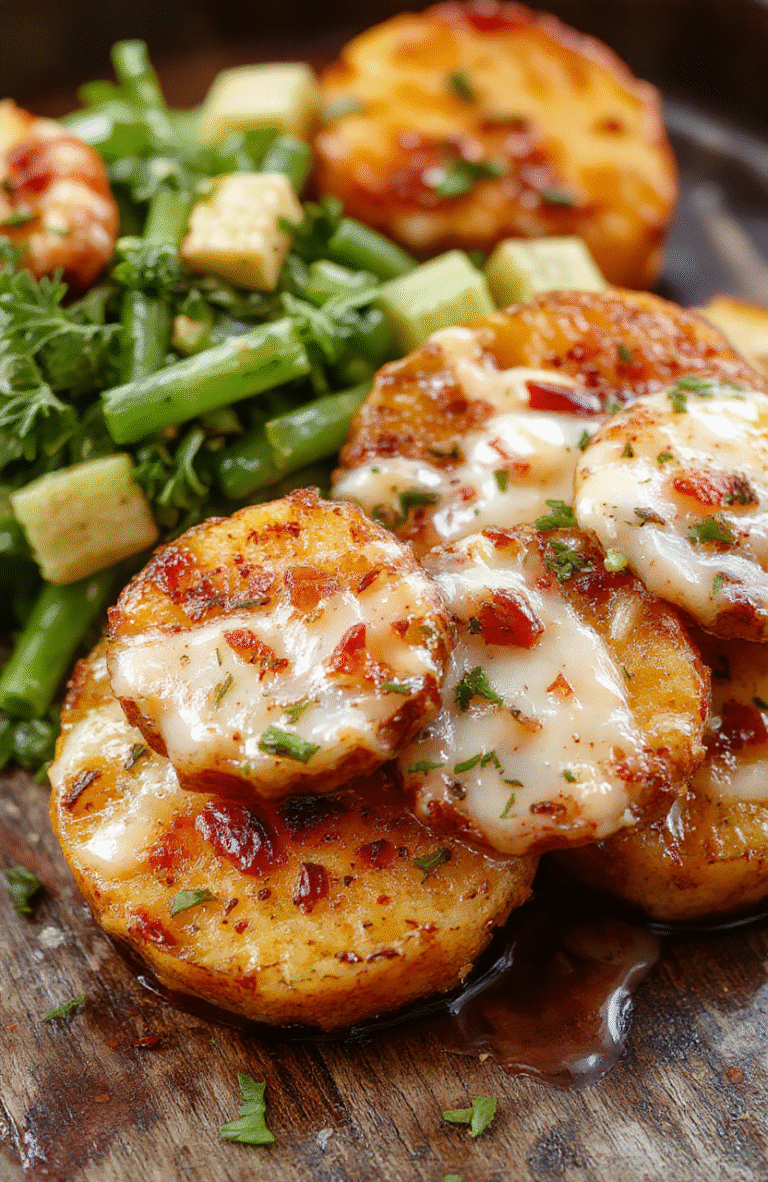 Colorful sweet potato rounds arranged neatly on a rustic wooden platter, topped with herbs and a drizzle of olive oil. The texture of the roasted edges contrasts with the soft interior, showcasing their caramelized surface. The vibrant orange and golden hues of the sweet potatoes are complemented by fresh green herbs in a natural, inviting setting.
