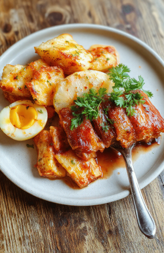 Helle braune Schokoladenzapfen in Form von Tannenzapfen, kunstvoll dekoriert und auf einem eleganten Teller platziert, mit einer goldenen Schleife verziert, im Hintergrund weihnachtliche Dekorationen, weiches Licht.