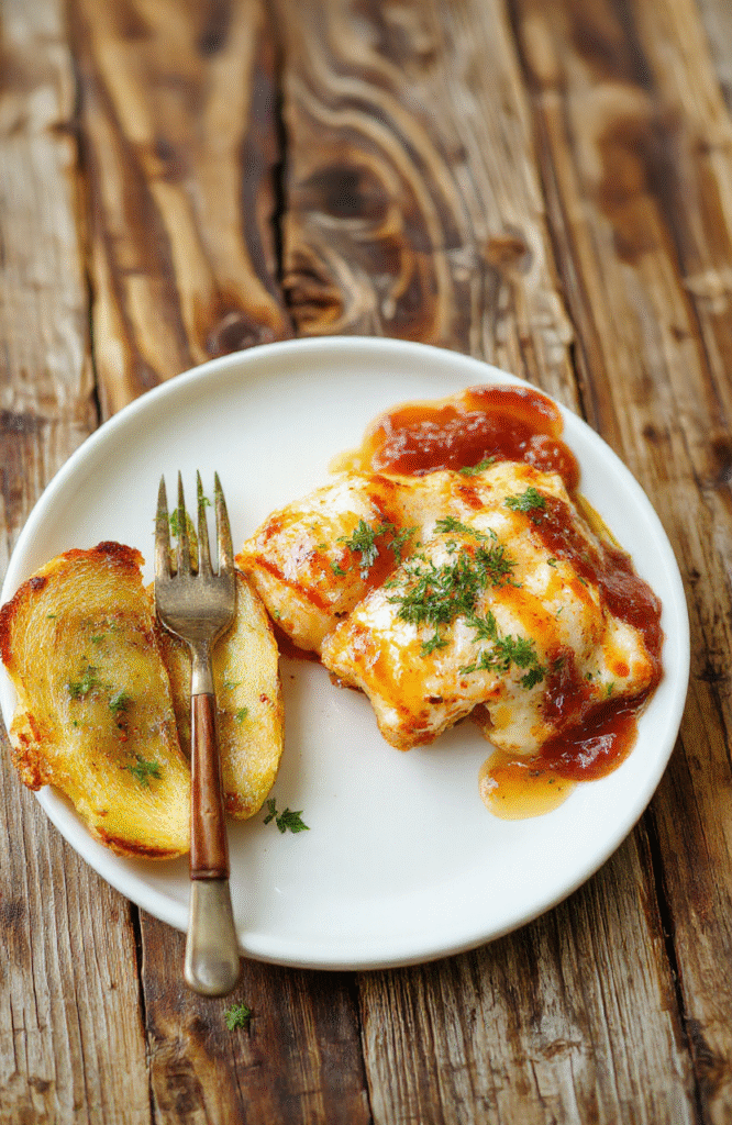 Bunte Birnenhälften, gefüllt mit cremigem Ziegenkäse und frischen Rosmarin, elegant angerichtet auf einem weißen Teller, mit einer rustikalen Holzunterlage im Hintergrund, leichte Textur des Käses sichtbar, ansprechende Farbkombination aus gelben Birnen, grünen Rosmarinnadeln und weißem Käse.