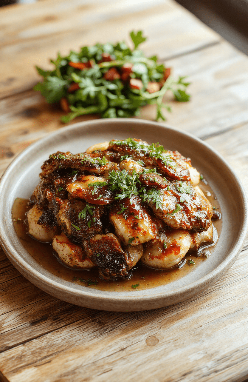Buntes, cremiges Butter Chicken in einer tiefen rustikalen Schüssel, garnierte mit frischem Koriander, umgeben von knusprigem Naan-Brot, die Textur ist saftig und cremig, Farben sind warm und einladend, mit einer glänzenden Currysoße