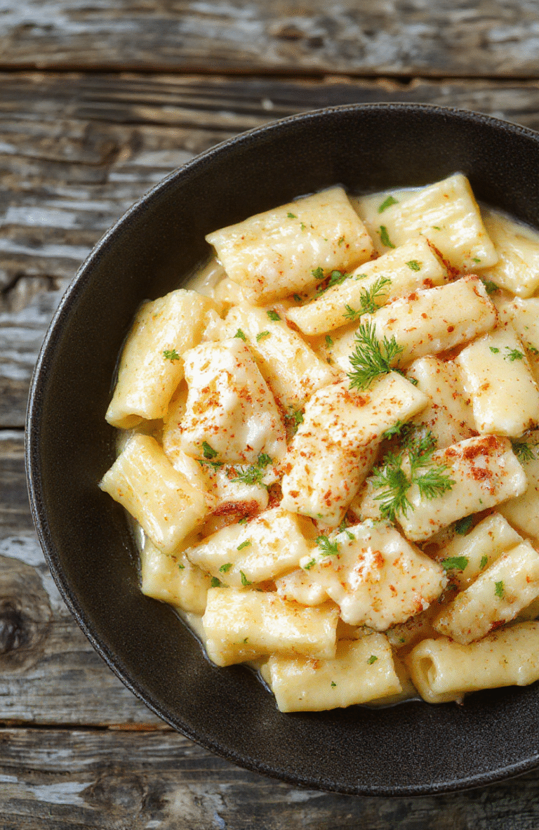 Ein Teller mit cremigen Hähnchen-Alfredo-Nudeln, garniert mit frisch geriebenem Parmesan und Petersilie, farbenfrohe Pasta in einer weißen Schüssel auf einem Holztablett, die Oberfläche ist sämig und samtig, das Bild ist hell und einladend mit natürlichen Lichtverhältnissen.