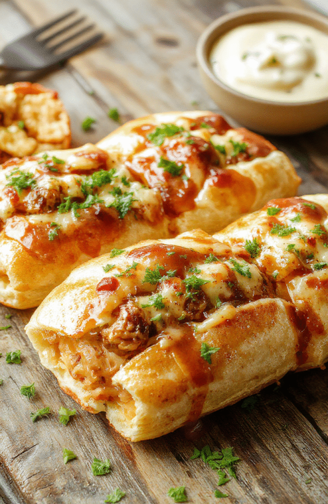 A vibrant plate of keto Philly cheesesteak rolls featuring golden-brown, crispy edges, sliced open to reveal tender beef, melted cheese, and sautéed peppers inside, all neatly arranged on a rustic wooden board with a side of fresh greens and a drizzle of sauce, styled simply to highlight the textures and rich colors.