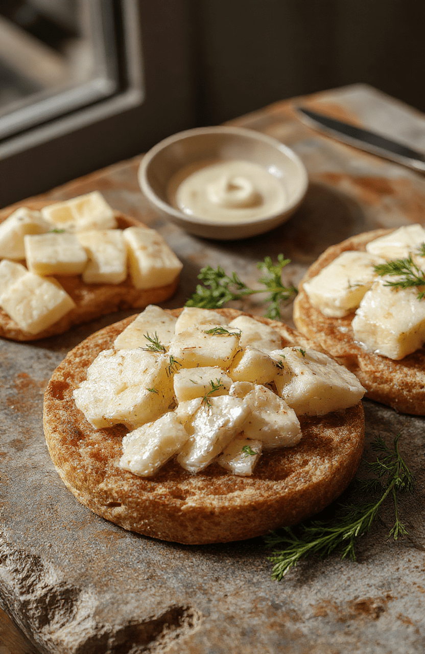Bunte Feta-Spieße mit frischer Gurke, Petersilie, und Oliven auf einem weißen Teller, sommerlich dekoriert, appetitlich und ideal für eine leichte Mahlzeit.