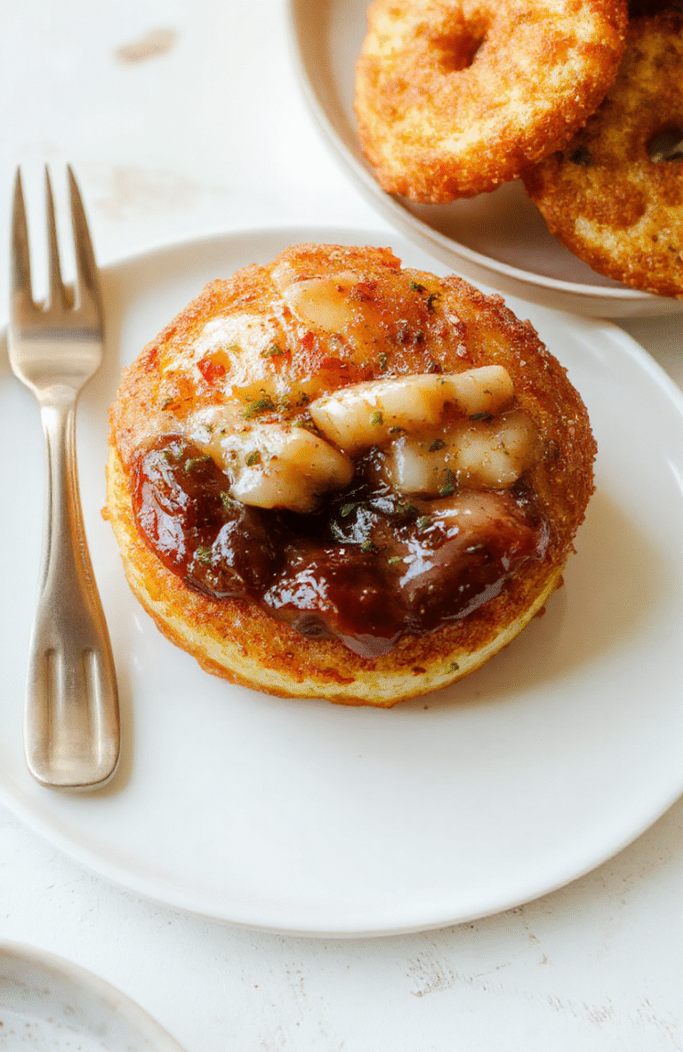 Helle, fluffige Berliner im Airfryer, perfekt goldbraun, mit Puderzucker bestäubt, gefüllt mit Marmelade, appetitlich auf einem weißen Teller angerichtet