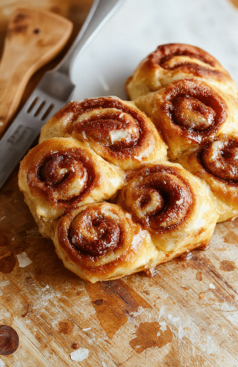 Helle, weiche Zimtschnecken mit Zimtfüllung, kunstvoll auf einem weißen Teller angerichtet, mit einer glänzenden Zimtglasur, sichtbar lockeres Teig und zarte Textur