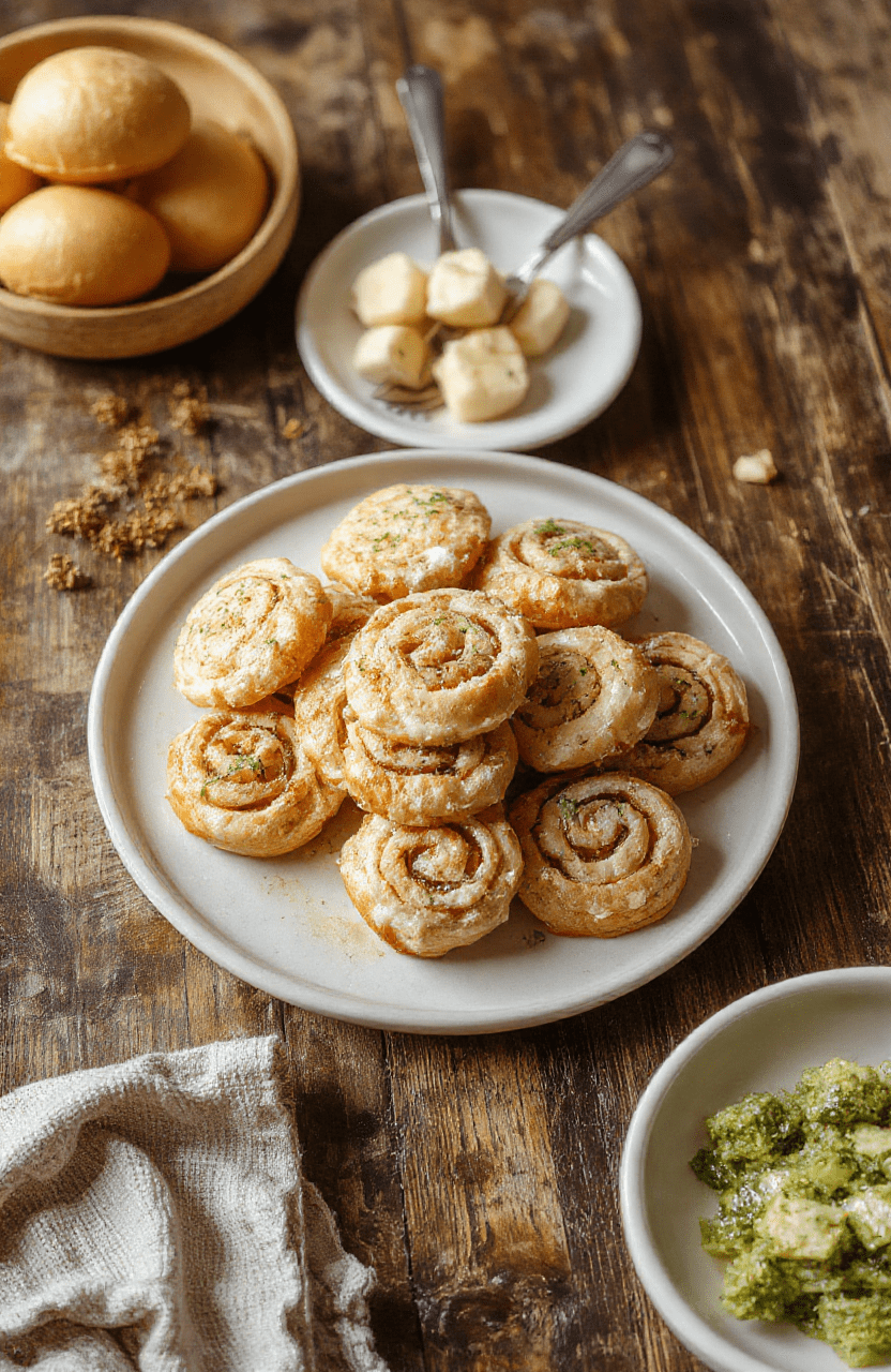 Knusprige goldene Frühlingsrollen aus Reispapier, gefüllt mit buntem Gemüse und Kräutern, auf weißem Hintergrund, perfekt für einen asiatischen Snack.