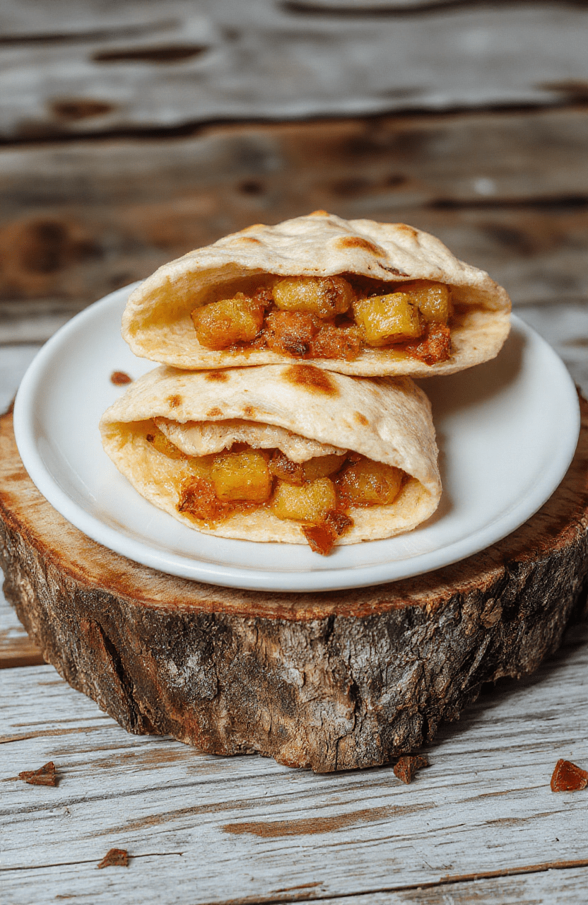 Bunte griechische Pita mit saftigem Hähnchen, cremigem Tzatziki, zerkrümeltem Feta, grünem Salat und Tomaten, ansprechend auf einer Holzplatte serviert
