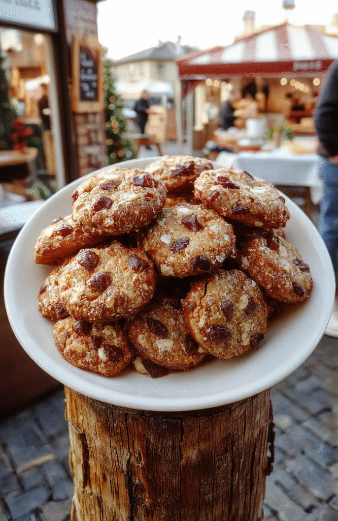 Gefülltes Handbrot mit knuspriger goldener Kruste, frisch aus dem Ofen, mit zerlaufenem Käse und würziger Füllung, auf einem rustikalen Holzteller serviert, in warmen Lichtern getaucht.