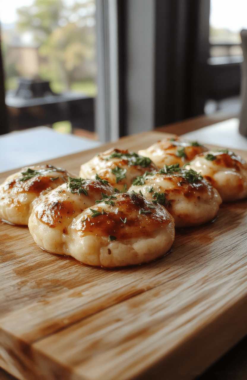 Bunten, runde Pizza Bällchen auf einem weißen Teller, knusprig außen, mit geschmolzenem Käse und Tomatensoße gefüllt, frisch und appetitlich stilisiert.