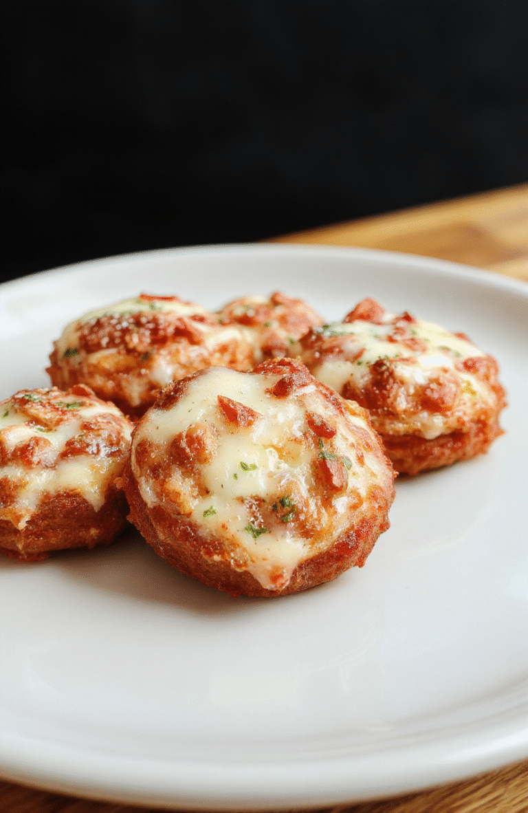 Goldene, knusprige Quarkbällchen auf einem weißen Teller mit einer leichten Brise Puderzucker, die zart und luftig aussehen, perfekt angerichtet mit einem kleinen Farbkontrast im Hintergrund.