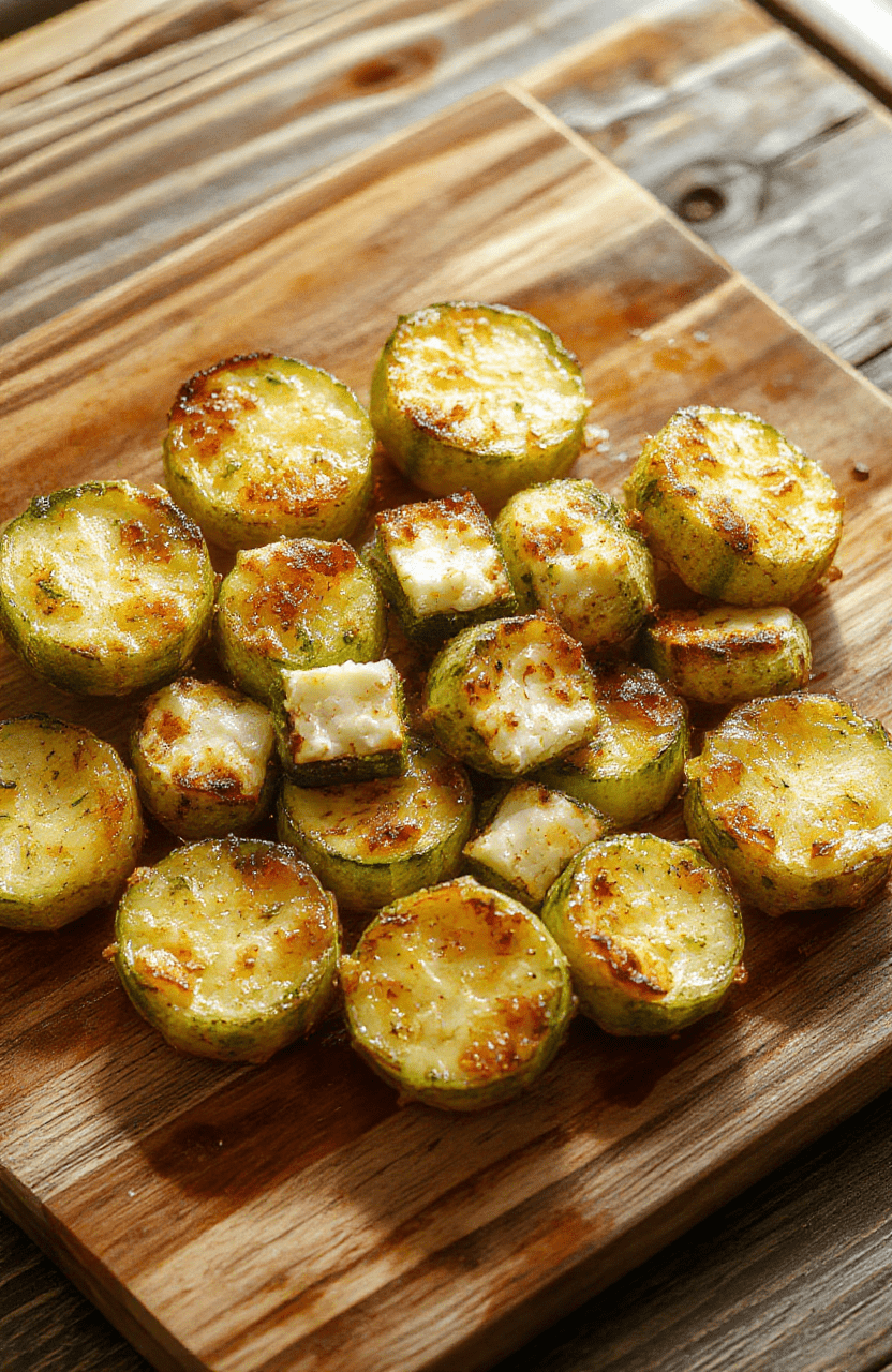 Knusprige grüne Zucchini-Bällchen mit weißem Feta-Kern, goldbraun paniert auf einem weißen Teller, mit frischen Kräutern garniert, verlockend und appetitlich