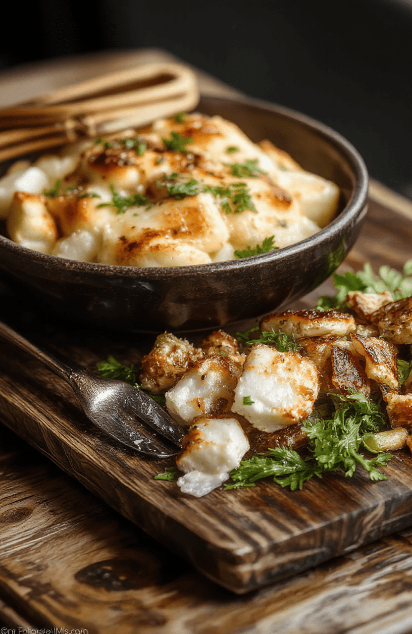 Knuspriger Feta in Goldgelb auf einem hellen Holzteller, umgeben von frischen Kräutern, mit einer knusprigen Kruste und cremigem Inneren, appetitlich präsentiert