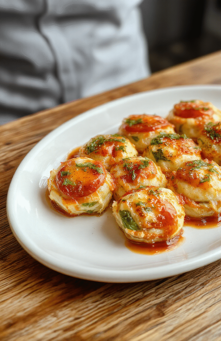 Bunte Feta-Röllchen mit frischen Tomaten, Spinat und Kräutern auf einem weißen Teller, attraktiv angerichtet, mit knusprigem Teig und cremigem Feta, ansprechend präsentiert